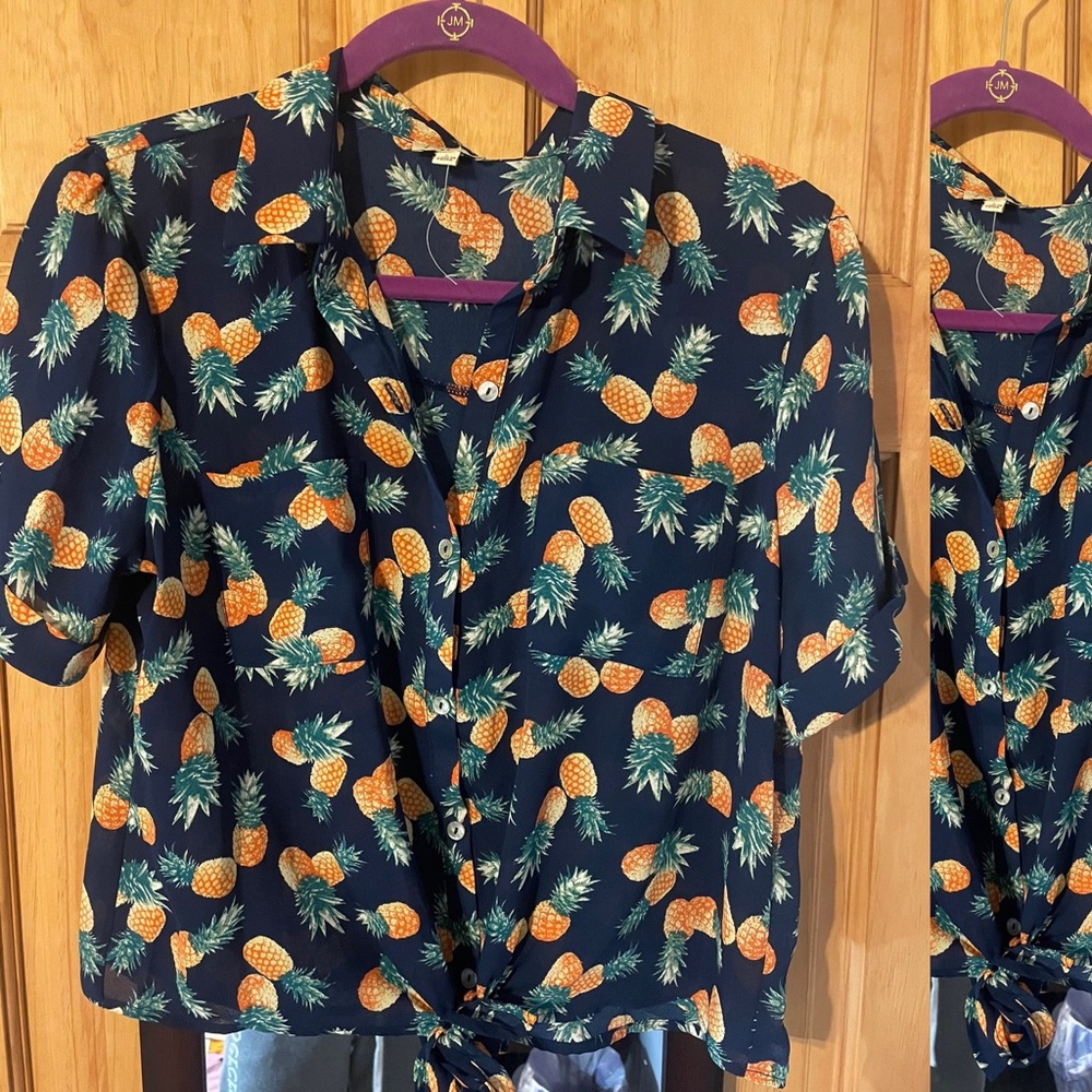 Pineapple button down top